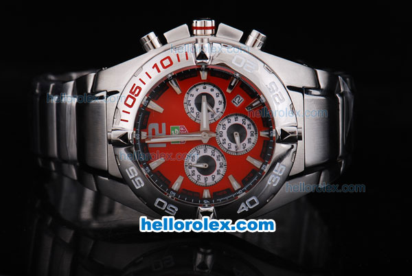 Tag Heuer aquaracer Quartz Movement with Red Dial and SS Strap - Click Image to Close